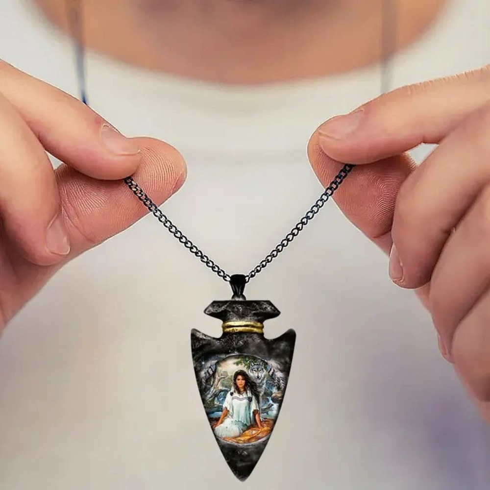 Wolf Arrow Head Necklace Native American Jewelry Nature  Energizing Indian